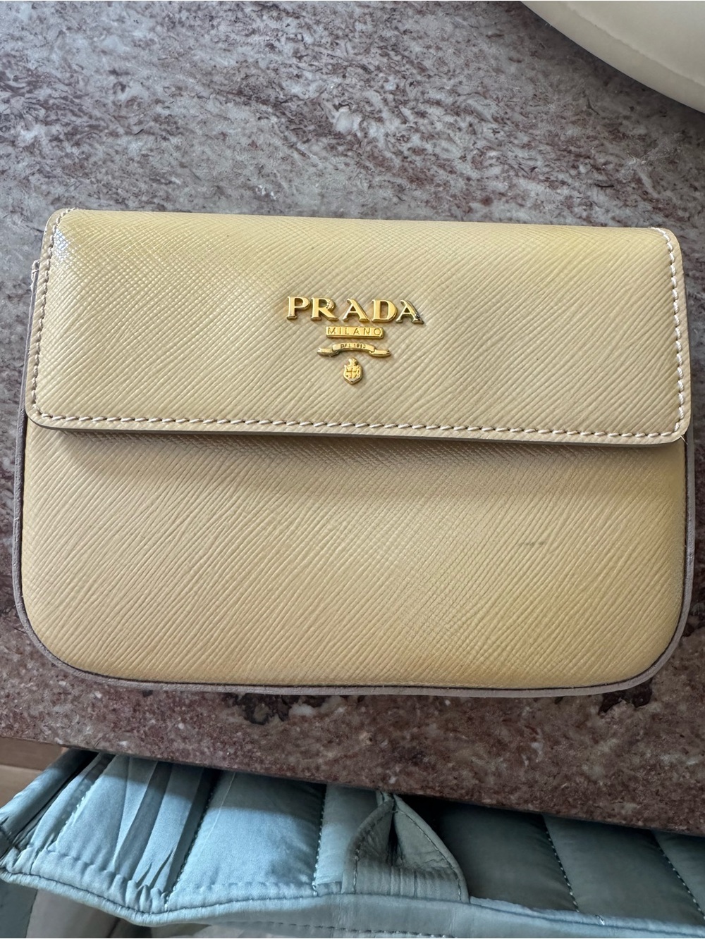 Prada Cream Saffiano Leather Wallet